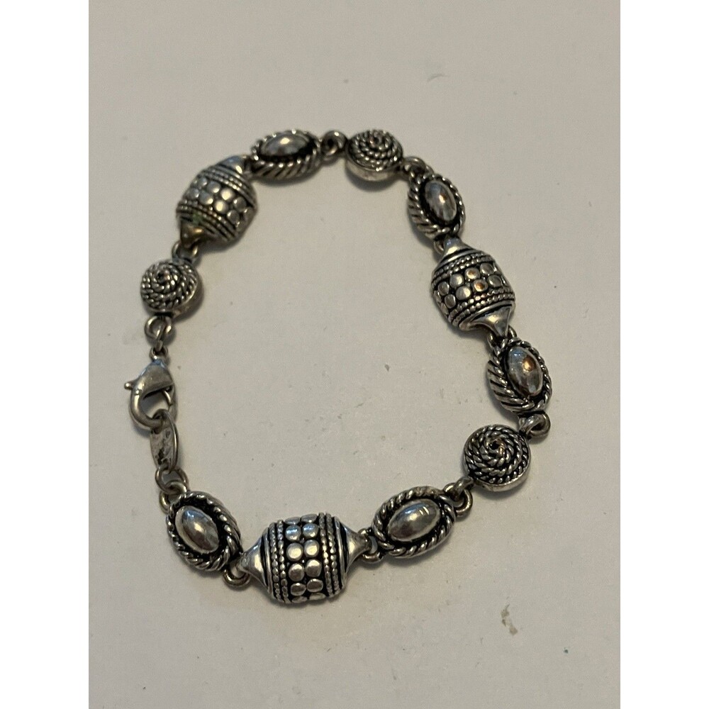 Avon Bracelet Silver Tone textured links 7" vintage 90s